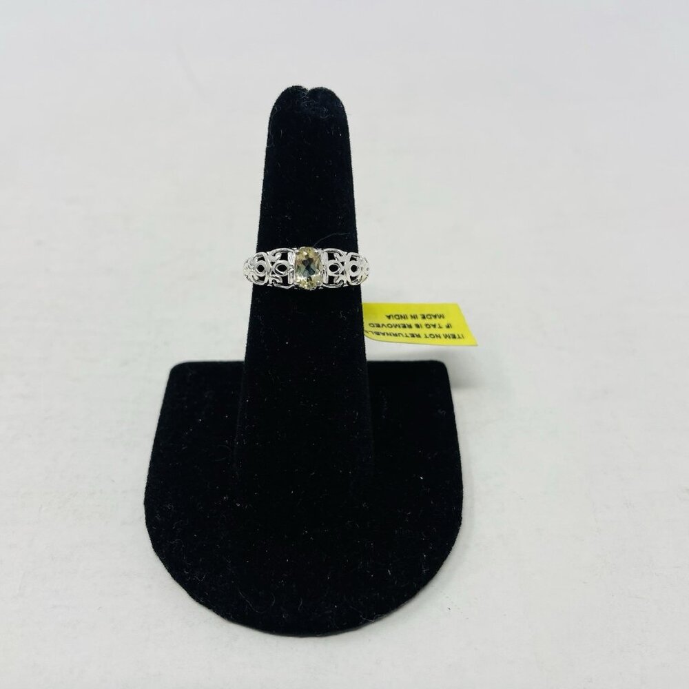 Shop LC Yellow Scapolite Size 6 Sterling Silver‎ Solitaire Ring 0.40 cts. 5164